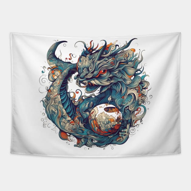 Jade Emperor Dragon Tapestry by apsi