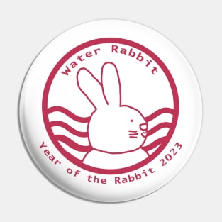 Cute Year of the Rabbit 2023 in Viva Magenta Pin