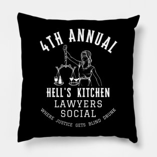 Hell's Kitchen Lawyers Social (white text) Pillow