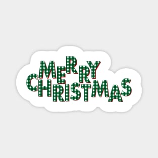 Green Red Merry Christmas Magnet