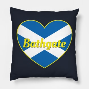 Bathgate Scotland UK Scotland Flag Heart Pillow