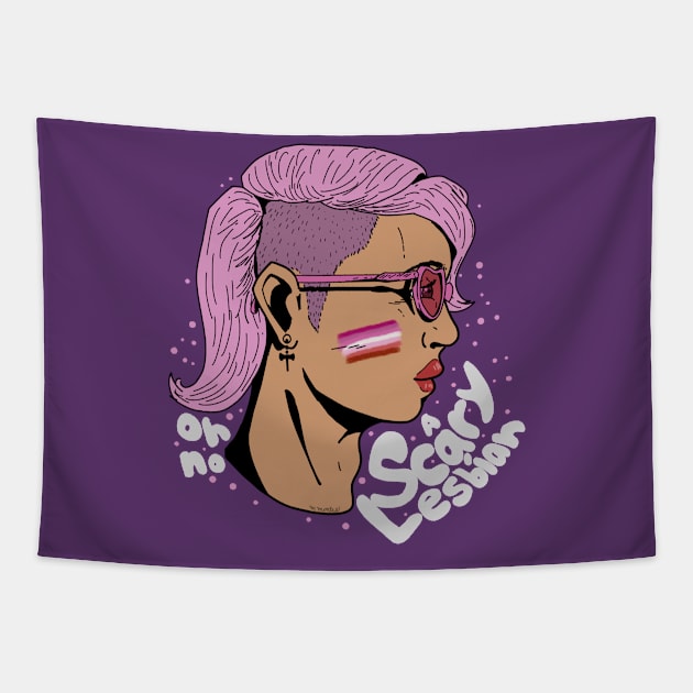 "Scary" Lesbian Tapestry by FIREDRA6ON