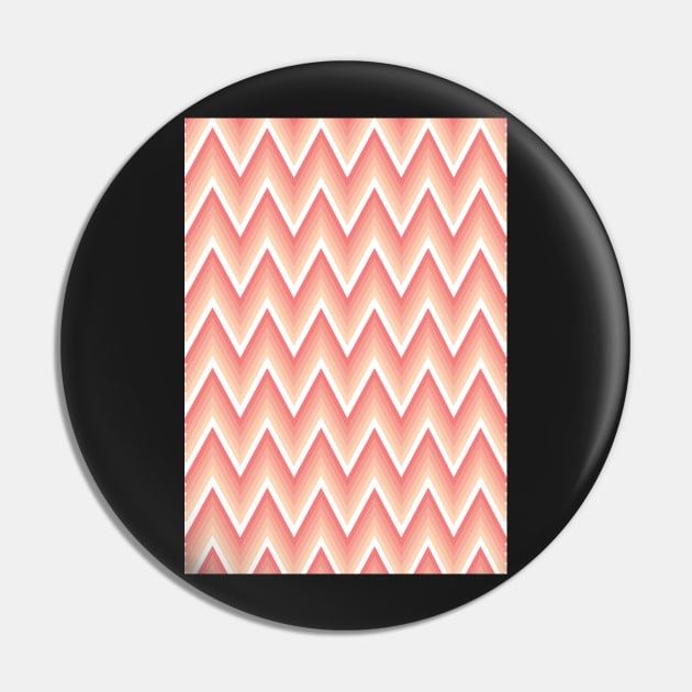 Cool Monochromatic Geometric Retro Chevron Herringbone Pattern Pin by CityNoir