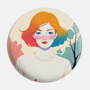 Woman in nature Pin