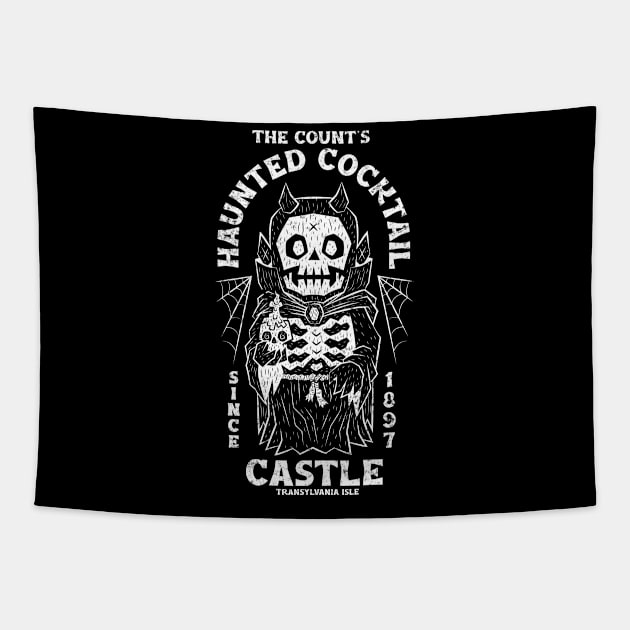 The Count's Haunted Cocktail Castle Tapestry by chrisraimoart