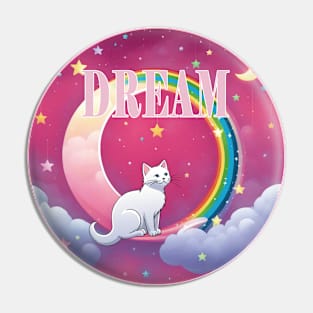 Pastel Rainbow - Dream with a cat Pin