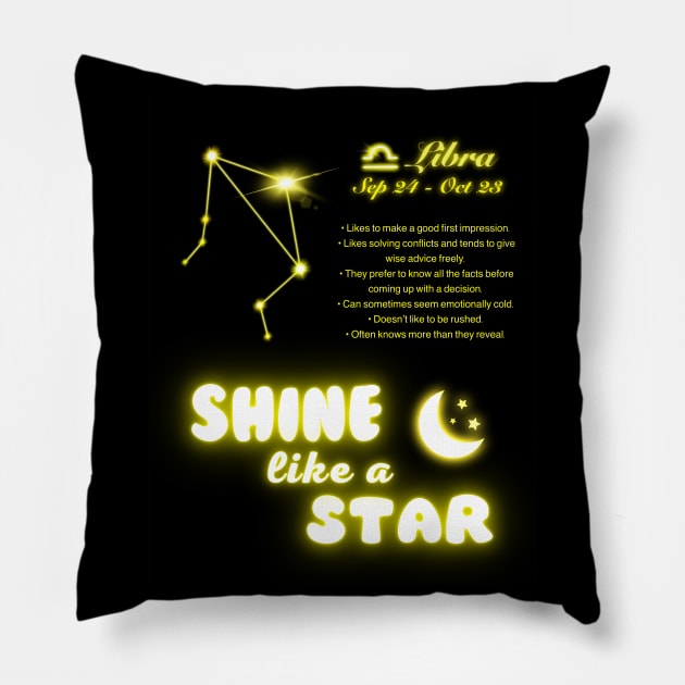 Shine Like A Star - Libra Pillow by FullMoon