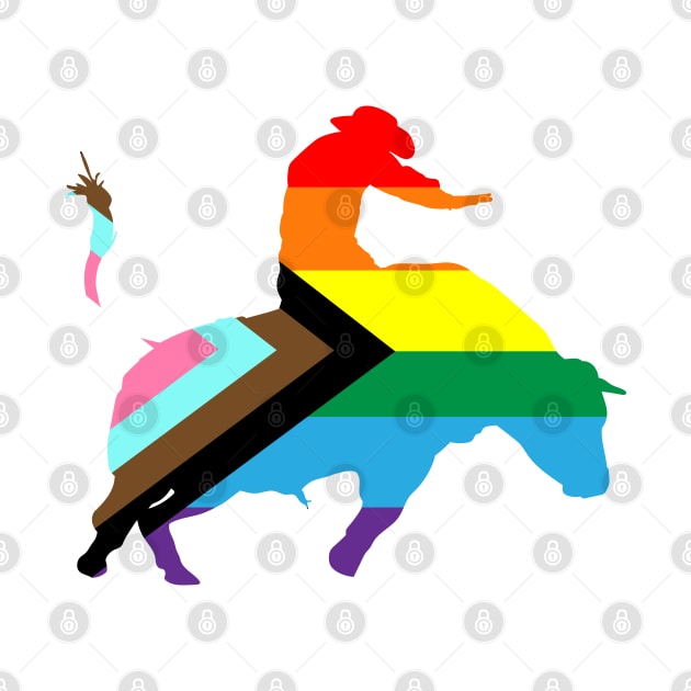 Bull Rider 1: Queer Pride Flag by ziafrazier