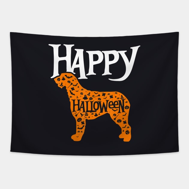 Happy Halloween Irish Wolfhound Tapestry by AlexWu