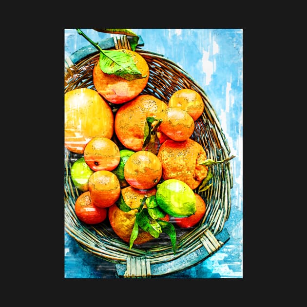 Basket of Oranges & Mandarin -  For Fruit Lovers. by ColortrixArt