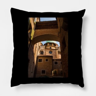 Treviso Cathedral Seen Through Arched Walkway, Italy Pillow