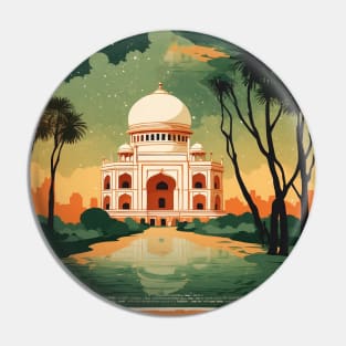 Delhi India Vintage Tourism Travel Pin