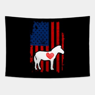 Zebra Merica Usa American Flag Tapestry