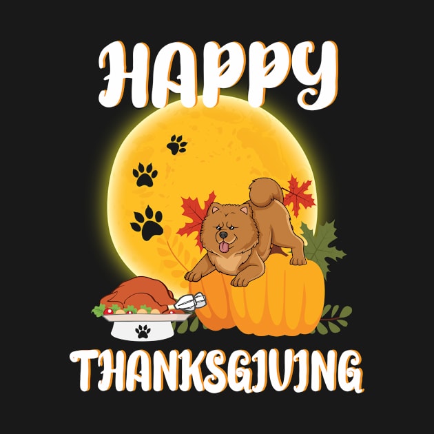 Chow Chow Seeing Turkey Dish Happy Halloween Thanksgiving Merry Christmas Day by Cowan79