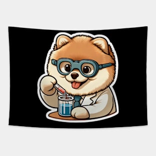 Pomeranian Scientist Tapestry