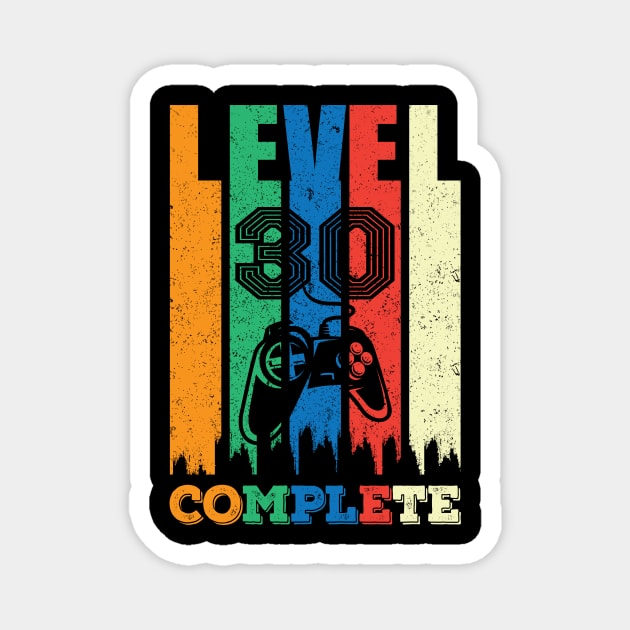 30th Birthday Level 30 Complete Gamer Gift Magnet by SinBle