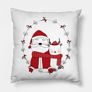 Santa and Reindeer Pillow