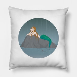 Mermaid under the rain Pillow