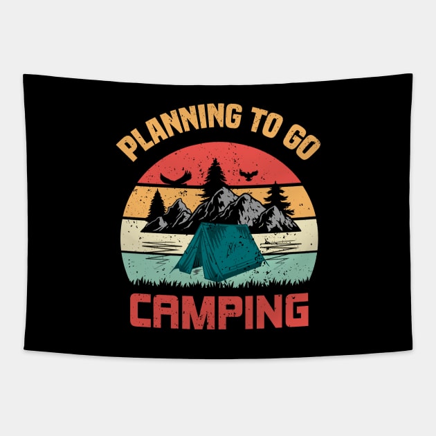 Planning To Go Camping Tapestry by SbeenShirts