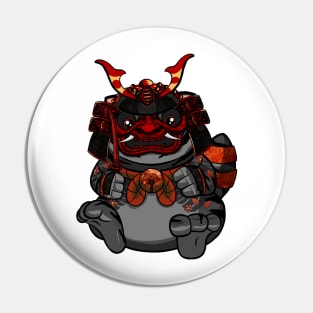 Samurai Cute Fat Cat Pin