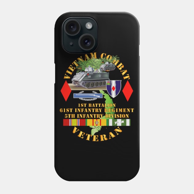 Vietnam Combat Vet - 1st Battalion, 61st  Infantry - 5th Infantry Division - APCs Phone Case by twix123844
