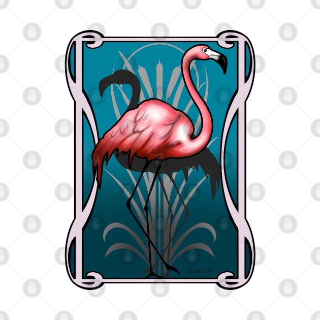 Flamingo Nouveau by MetroInk