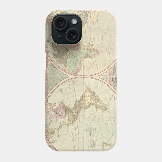 Vintage Map of The World (1780) Phone Case by Bravuramedia