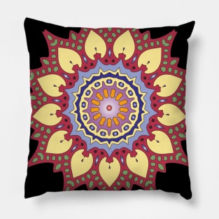 Trendy prehistoric Mandala art floral and Classical repeated pattern Pillow