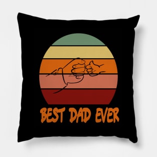 best dad ever retro style Pillow