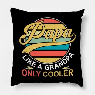 PAPA like a Grandpa ONLY COOLER Funny Dad Papa Definition Pillow