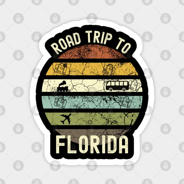 Road Trip To Florida, Family Trip To Florida, Holiday Trip to Florida, Family Reunion in Florida, Holidays in Florida, Vacation in Florida Magnet by DivShot 