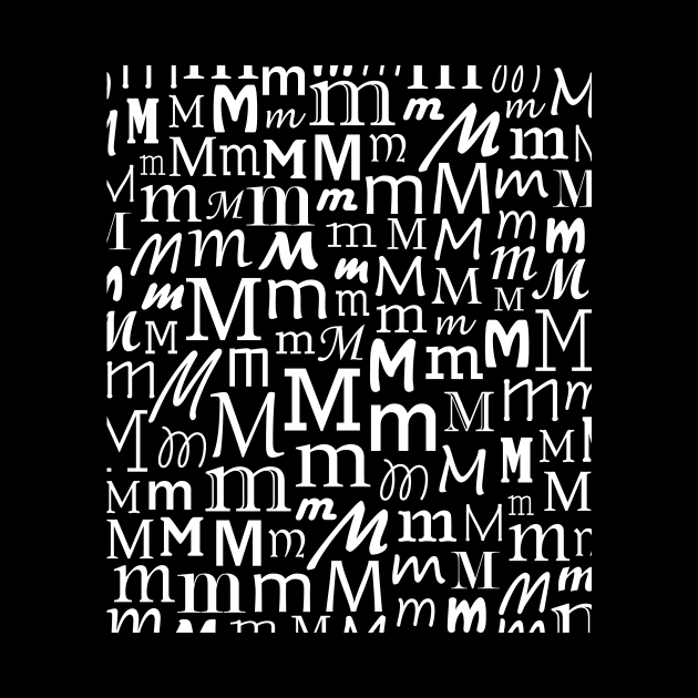 M - Typography (White) by gillianembers