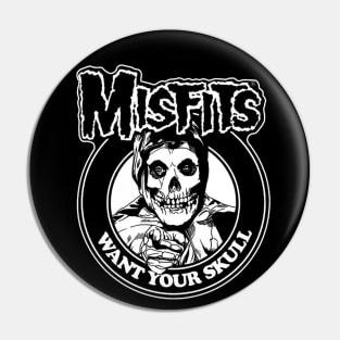 Skull Rock Of Rock Punk Pin