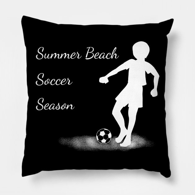 Summer beach soccer season minimalistic design Pillow by Zimart