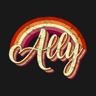 Ally lesbian lgbt pride tshirt vintage T-Shirt