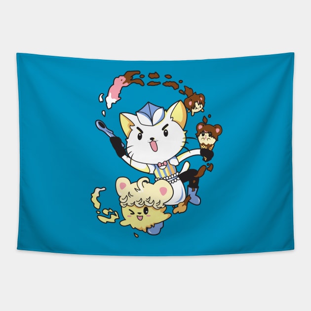 Ice Cream Cat! Tapestry by franberbegal