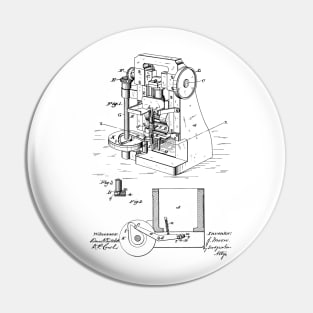 Bullet Machine Vintage Patent Hand Drawing Pin