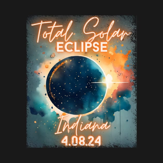 Total Solar Eclipse 2024 Indiana Art Science Men Women Kids by AimArtStudio