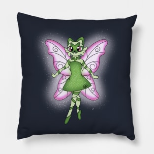 Cute Green Fairy Cat Pillow