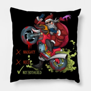 Naughty Santa Motorbike Rider Pillow