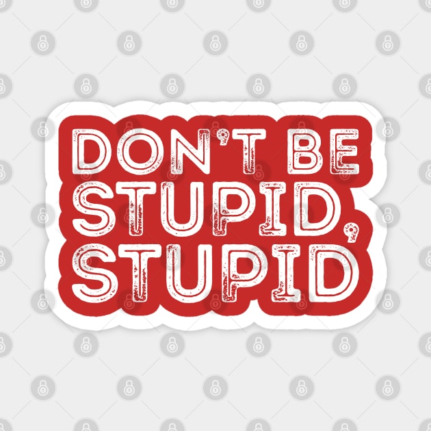 DON'T BE STUPID, STUPID Magnet by giovanniiiii