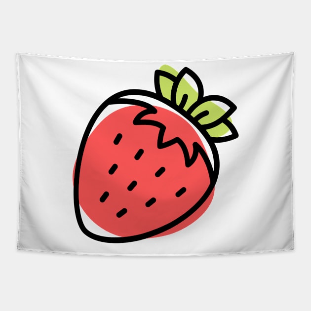 Cute Strawberry Abstract Minimalist Childlike Tapestry by GrooveGeekPrints