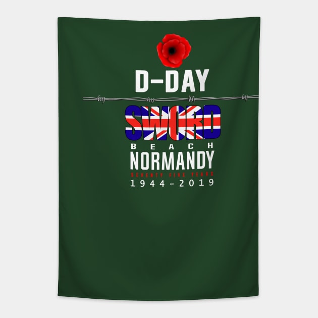 D Day Sword Beach Anniversary Tapestry by SeattleDesignCompany