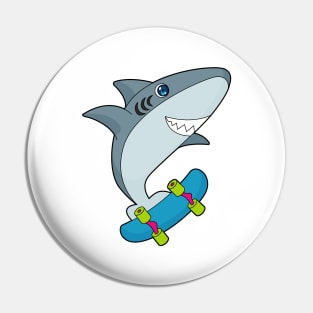 Shark Skater Skateboard Pin