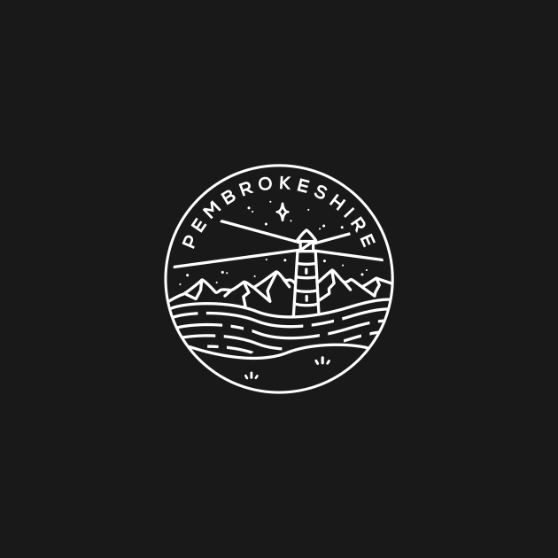 Pembrokeshire, Wales Emblem - Black by typelab