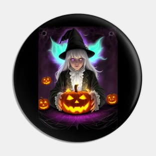 Halloween Cute Spooky Black Witch Pin