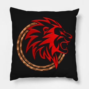 The King lion Dark Red 3D look Pillow