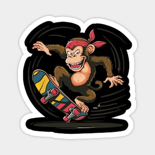 Monkey on a Skateboard Magnet