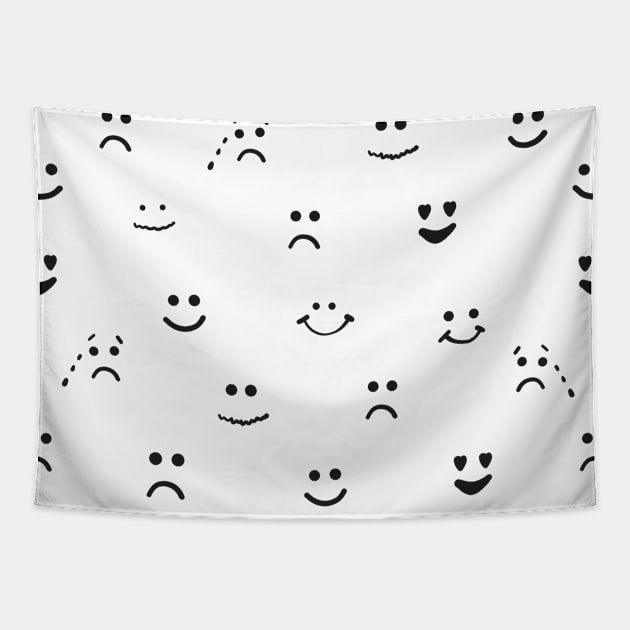 Faces, smiley face, eyes emotion Tapestry by GULSENGUNEL