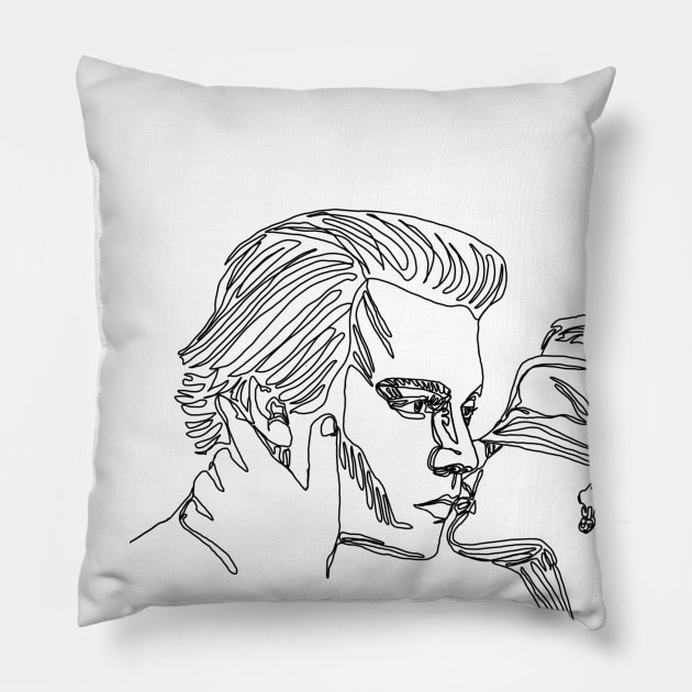 Love in Sleepy Hollow, line art Pillow by ArtInPi